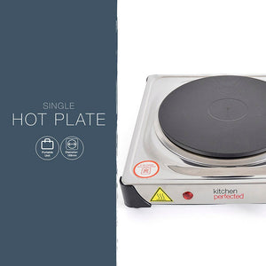 KitchenPerfected 1500W Single Hotplate - Stainless Steel - PLATE/FOOD WARMER HOSTESS TROLLEY - Beattys of Loughrea