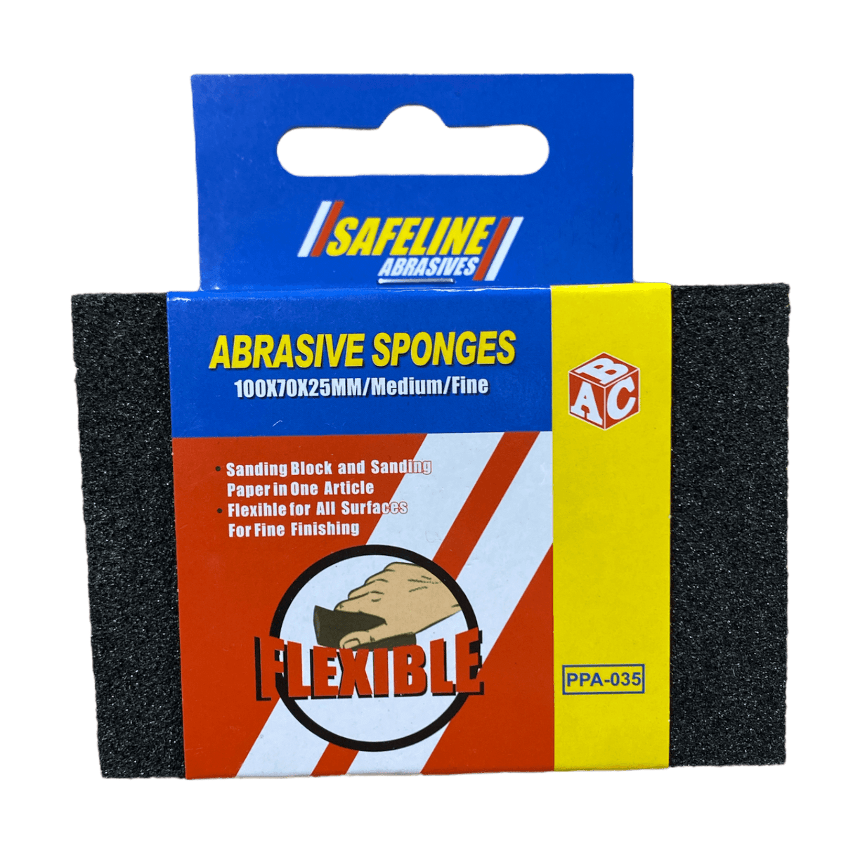 Safeline Flexible Sanding Block 100x70x25mm/Medium/Fine - E1.49 SECTION ASST GOODS - Beattys of Loughrea