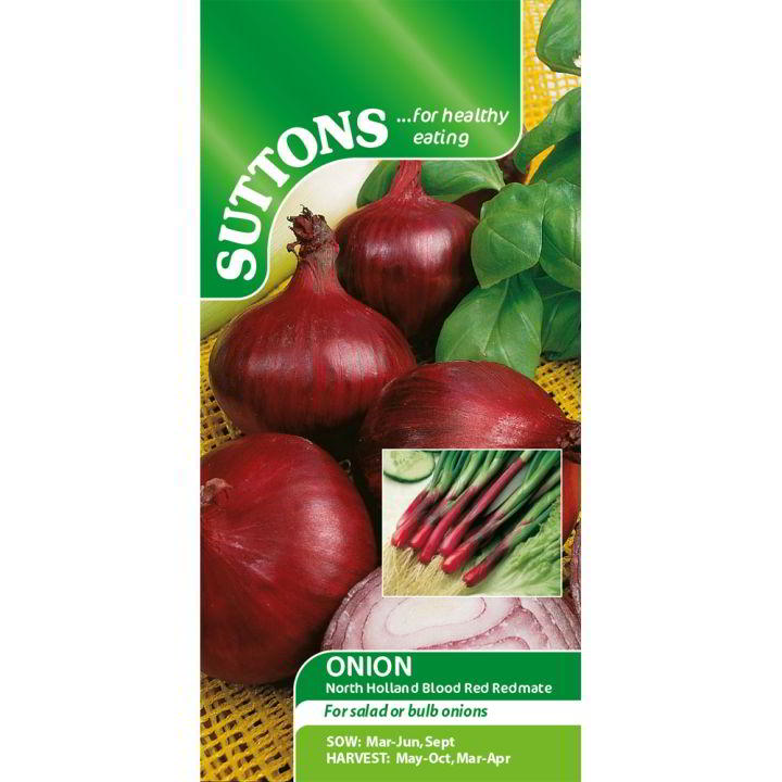 Suttons Onion North Holland Blood Red Redm 172572 - SEED VEG & FLOWER - Beattys of Loughrea