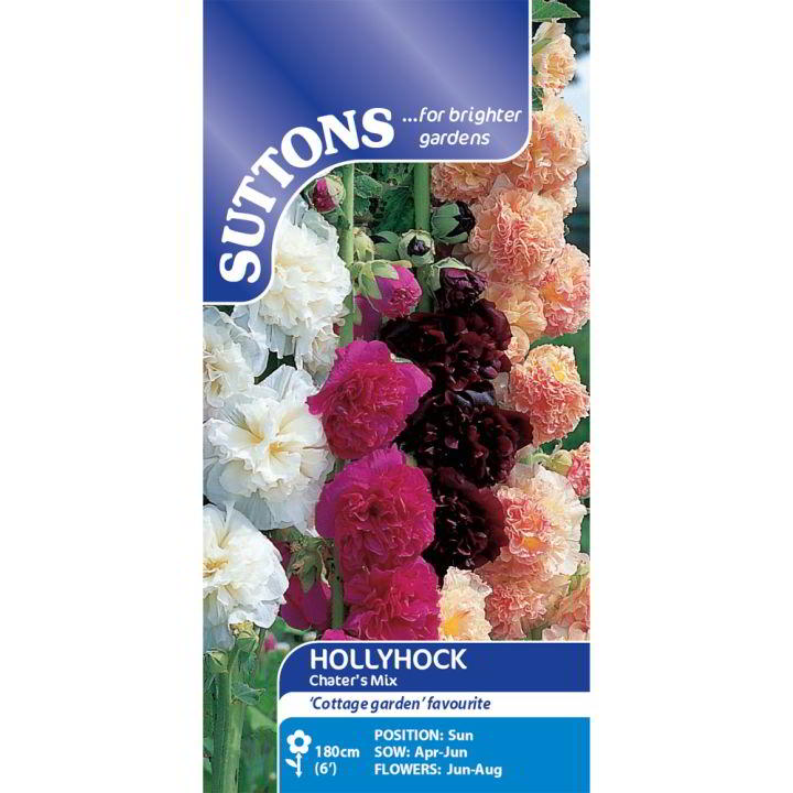 Suttons Hollyhock Chater'S Mixed 117489 - SEED VEG & FLOWER - Beattys of Loughrea