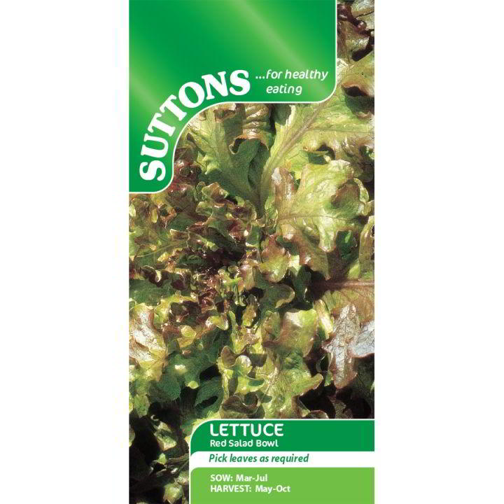 Suttons Lettuce Red Salad Bowl 168407 - SEED VEG & FLOWER - Beattys of Loughrea