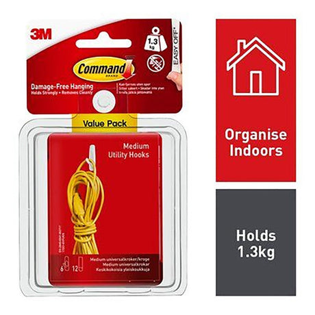Command Hook Medium Value Pack 3M17001 - HOOKS, PLASTIC S/ADH - Beattys of Loughrea