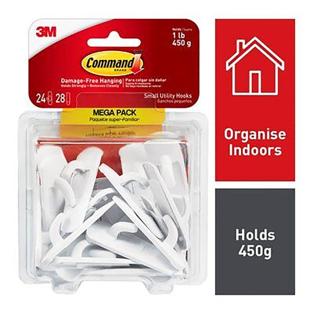 Command Utility Hooks Value Pack 3M17002 - HOOKS, PLASTIC S/ADH - Beattys of Loughrea