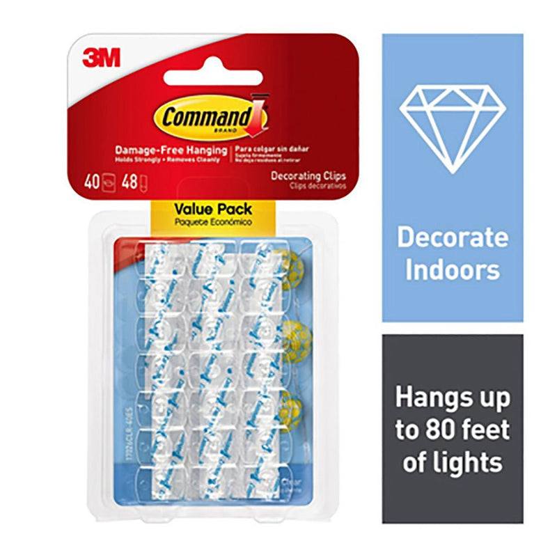 Command Clear Decorating Clips Value Pack 3M17026Clrvalue - HOOKS, PLASTIC S/ADH - Beattys of Loughrea