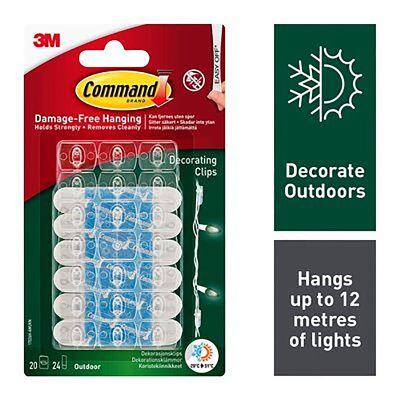 Command Water Resistant Decorating Clip 3M17026H - HOOKS, PLASTIC S/ADH - Beattys of Loughrea