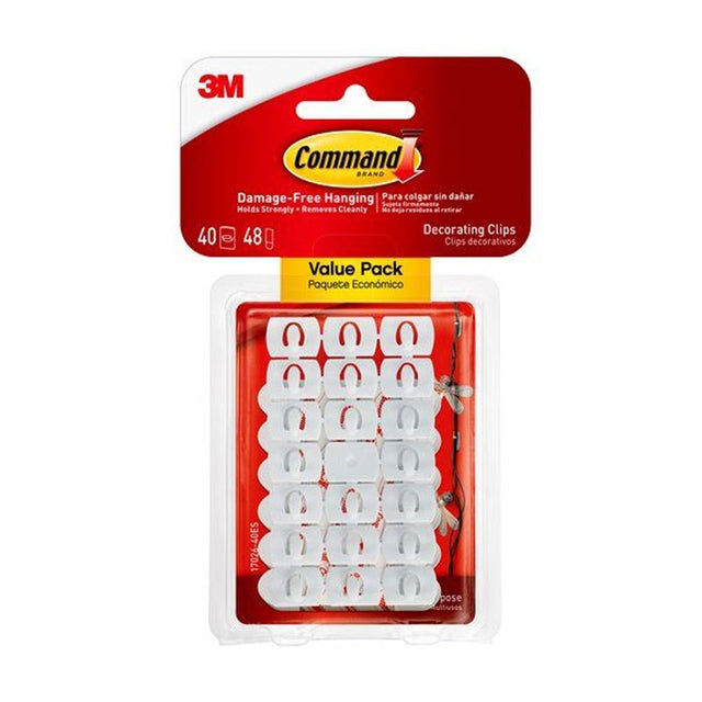 Command Decorating Clips Value Pack 3M17026 - HOOKS, PLASTIC S/ADH - Beattys of Loughrea