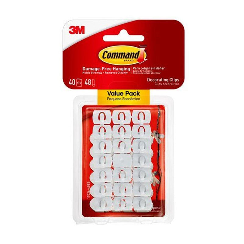 Command Decorating Clips Value Pack 3M17026 - HOOKS, PLASTIC S/ADH - Beattys of Loughrea