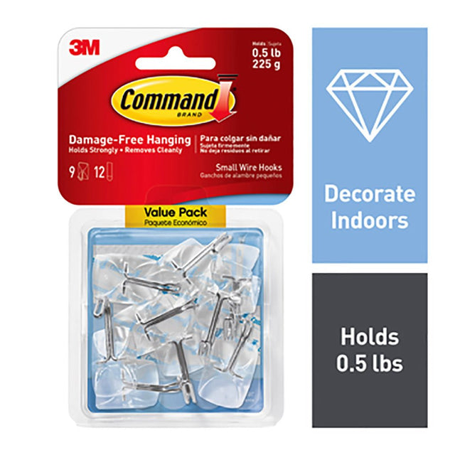 Command Clear Value Pack 3M17067Clr - HOOKS, PLASTIC S/ADH - Beattys of Loughrea