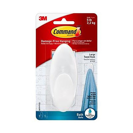 Command Bath Lge Towel Hook 5Lb 3Mbath17-Es - HOOKS, PLASTIC S/ADH - Beattys of Loughrea