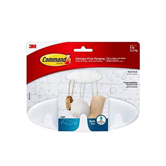 Command Bath Multi Hook 3Mbath21 - HOOKS, PLASTIC S/ADH - Beattys of Loughrea