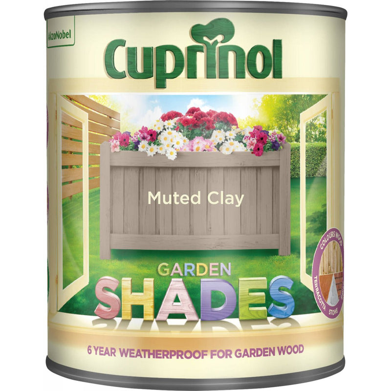 Cuprinol Garden Shades Colours Paint - 1 Litre Muted Clay - VARNISHES / WOODCARE - Beattys of Loughrea