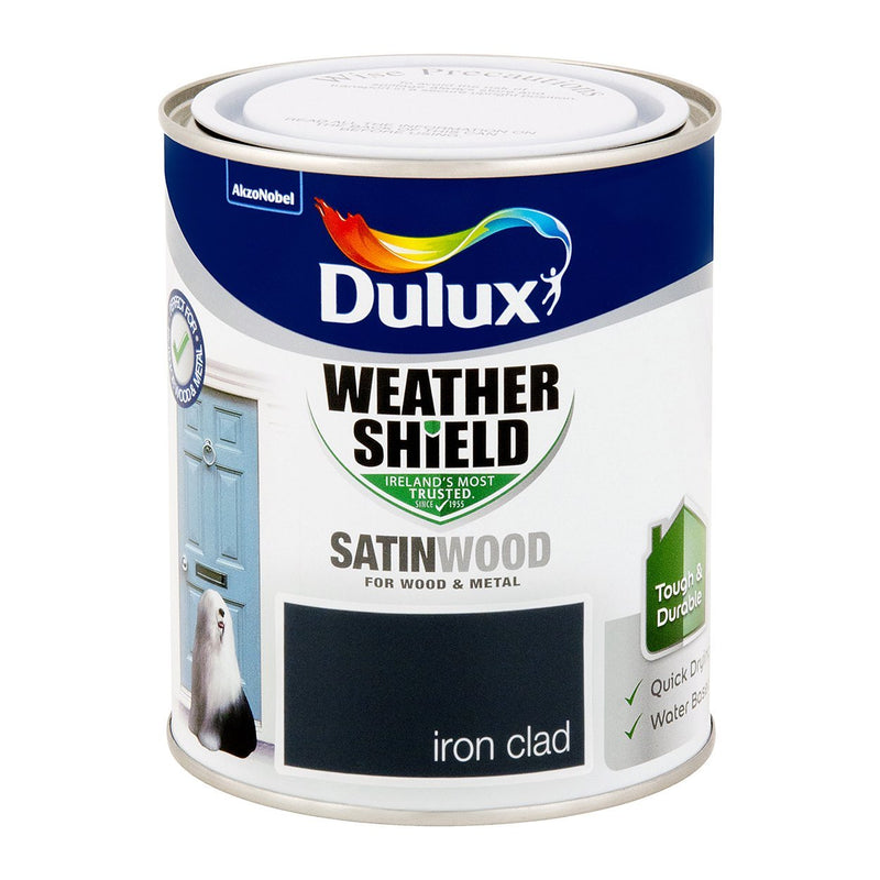 Dsw750I W/Shield Ext Satinwood Iron Clad 750Ml Dulux - EXTERIOR & WEATHERSHIELD - Beattys of Loughrea