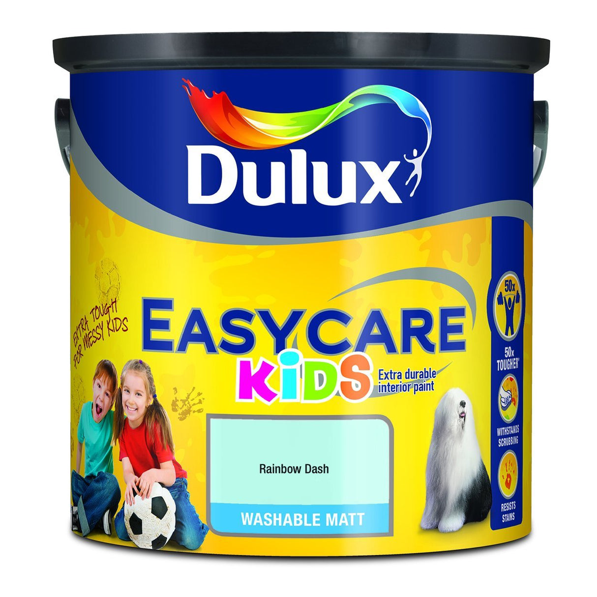 Dulux Easycare Kids 2.5L Rainbow Dash - READY MIXED - WATER BASED - Beattys of Loughrea