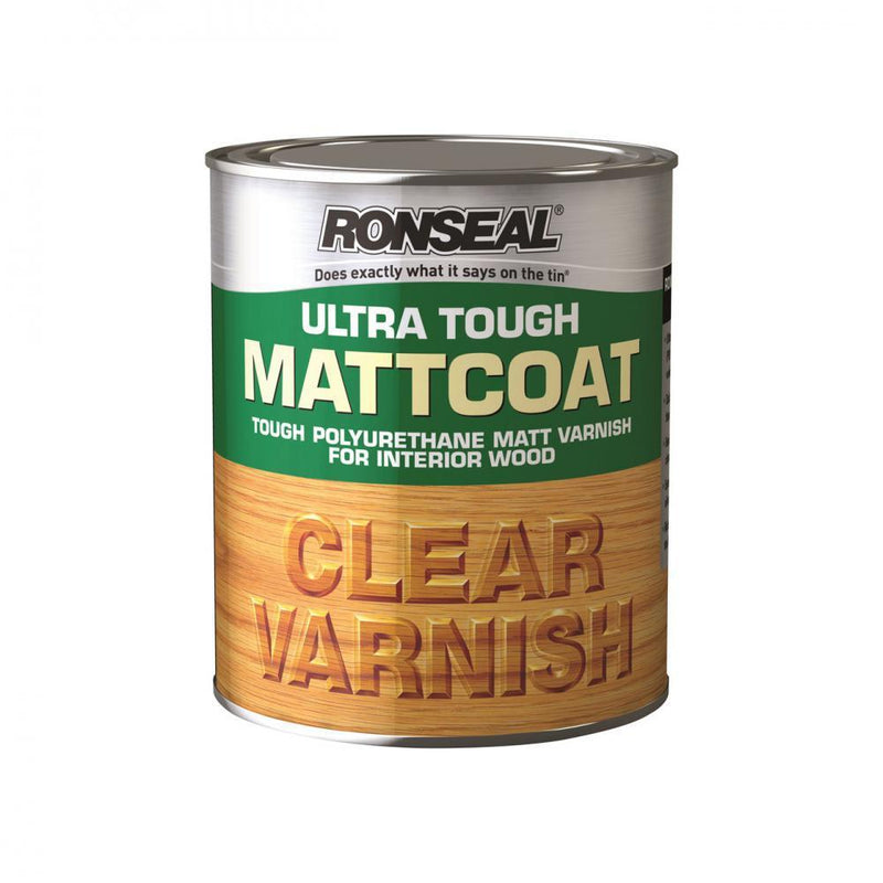 Ronseal Ultra Tough Varnish Matt - 250ml Clear - VARNISHES / WOODCARE - Beattys of Loughrea