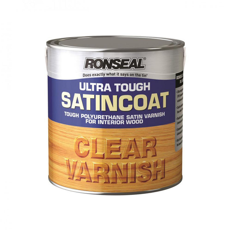 Ronseal Ultra Tough Varnish Satin - 2.5 Litre Clear - VARNISHES / WOODCARE - Beattys of Loughrea