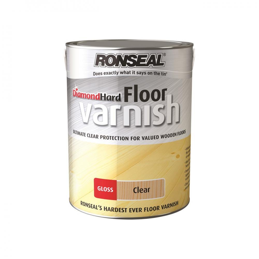 Ronseal Diamond Hard Floor Varnish Gloss - 5 Litre Mellow - VARNISHES / WOODCARE - Beattys of Loughrea