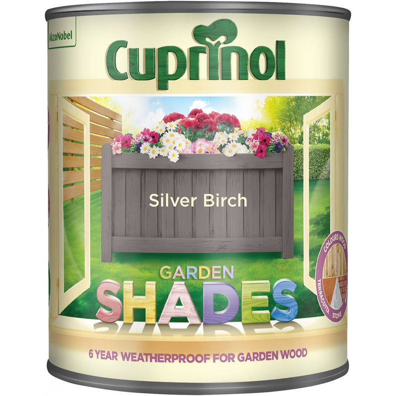 Cuprinol Garden Shades Colours Paint - 1 Litre Silver Birch - VARNISHES / WOODCARE - Beattys of Loughrea