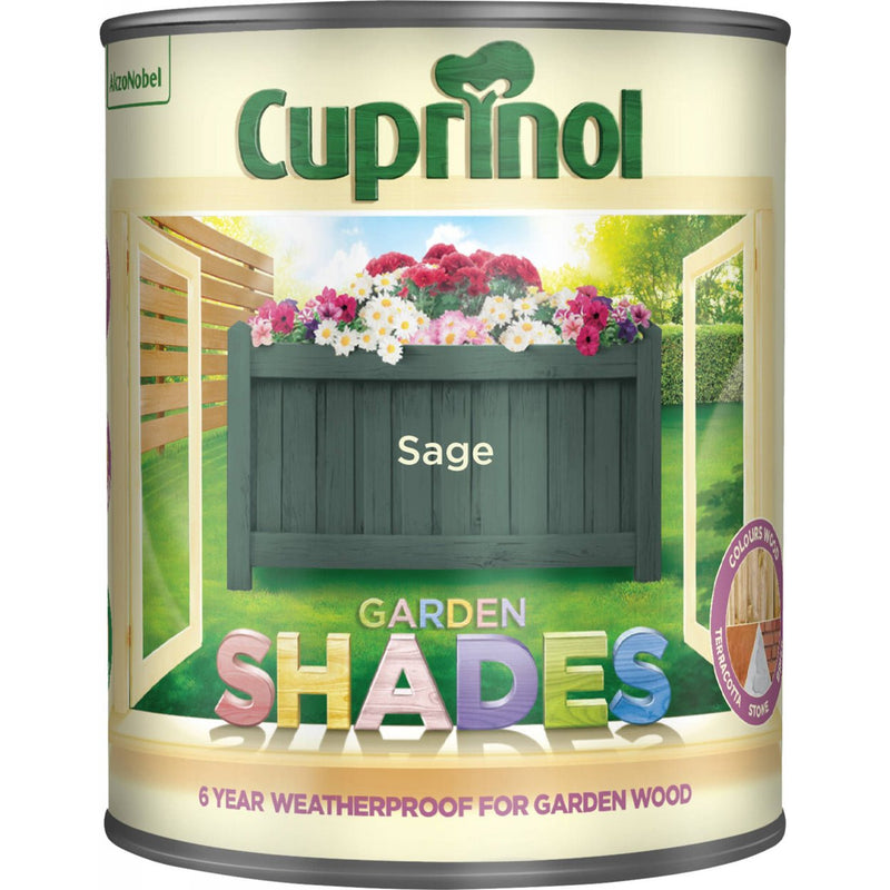Cuprinol Garden Shades Colours Paint - 1 Litre Sage - VARNISHES / WOODCARE - Beattys of Loughrea