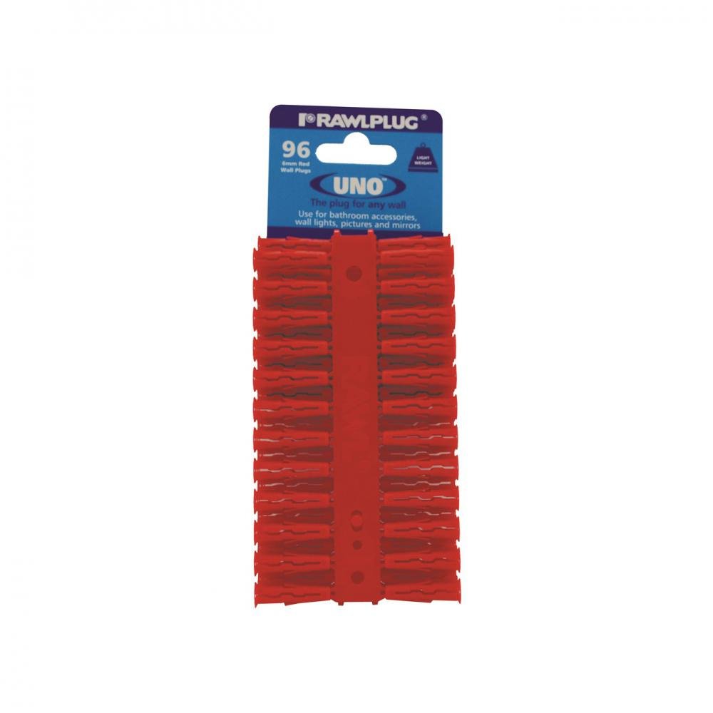 Rawlplug Uno Red Plug - 96 Pack 7x30mm - RAWLPLUGS - Beattys of Loughrea