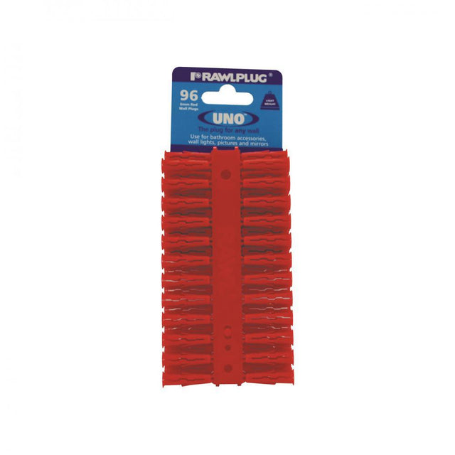 Rawlplug Uno Red Plug - 96 Pack 7x30mm - RAWLPLUGS - Beattys of Loughrea