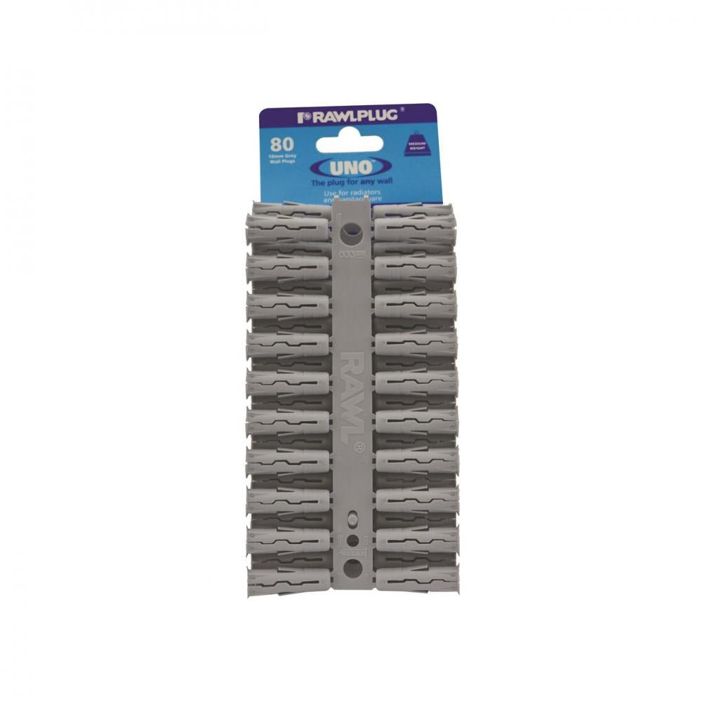 Rawlplug Uno Grey Plug - 80 Pack 10x36mm - RAWLPLUGS - Beattys of Loughrea