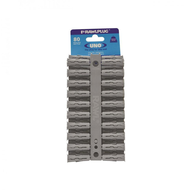 Rawlplug Uno Grey Plug - 80 Pack 10x36mm - RAWLPLUGS - Beattys of Loughrea
