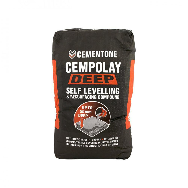 Cementone Cempolay Deep Self Levelling &amp; Resurfacin - LEVELLING COMPOUND - Beattys of Loughrea