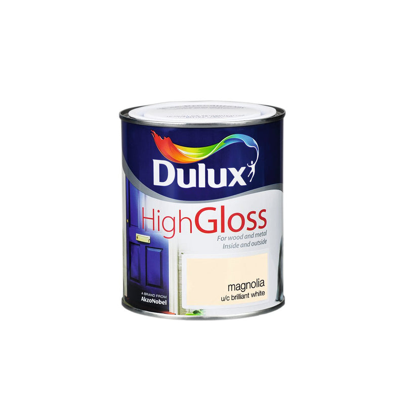 Dulux High Gloss Colour - 750ml MAGNOLIA - READY MIXED - OIL BASED - Beattys of Loughrea