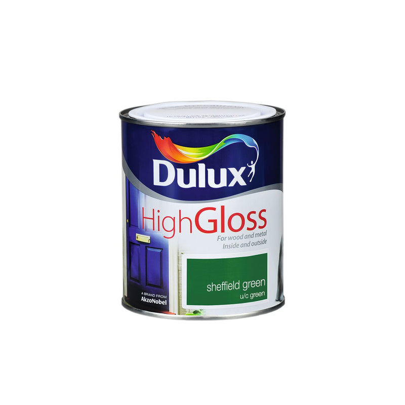 Dulux High Gloss Colour - 750ml SHEFFIELD GREEN - READY MIXED - OIL BASED - Beattys of Loughrea