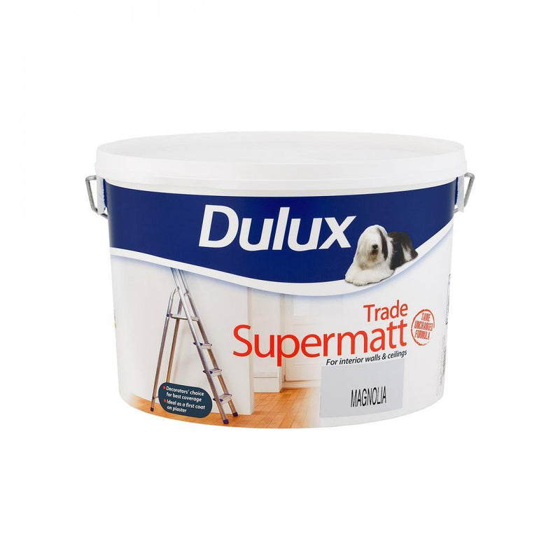 Dulux Trade Supermatt Magnolia Paint - 10 Litre - READY MIXED - WATER BASED - Beattys of Loughrea