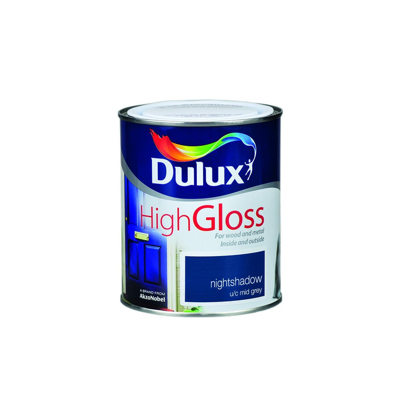 Dulux High Gloss Colour - 750ml NIGHTSHADOW - READY MIXED - OIL BASED - Beattys of Loughrea
