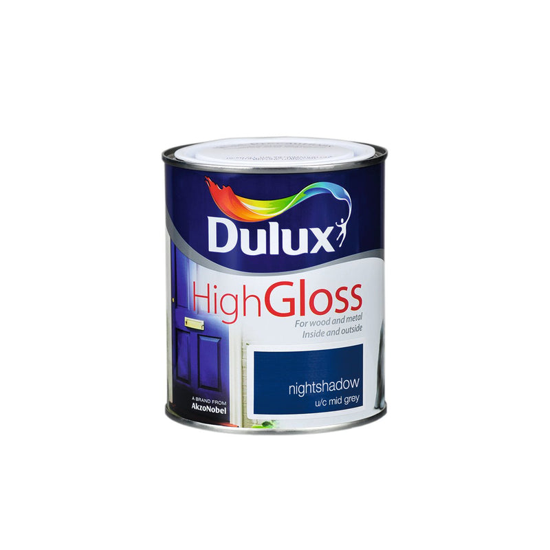 Dulux High Gloss Colour - 750ml NIGHTSHADOW - READY MIXED - OIL BASED - Beattys of Loughrea