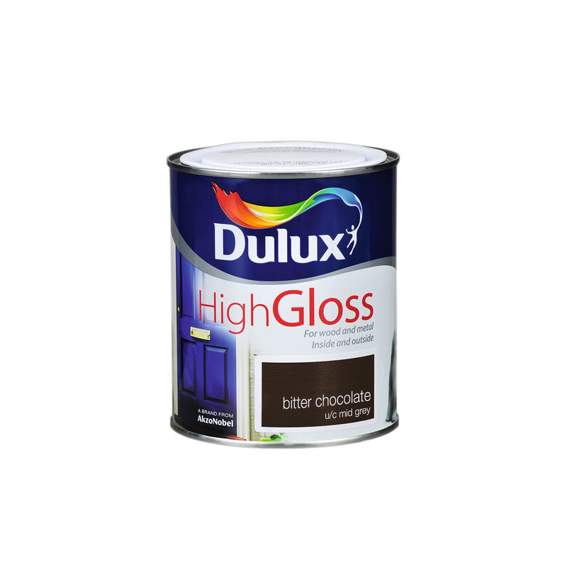 Dulux High Gloss Colour - 750ml BITTER CHOCOLATE - READY MIXED - OIL BASED - Beattys of Loughrea