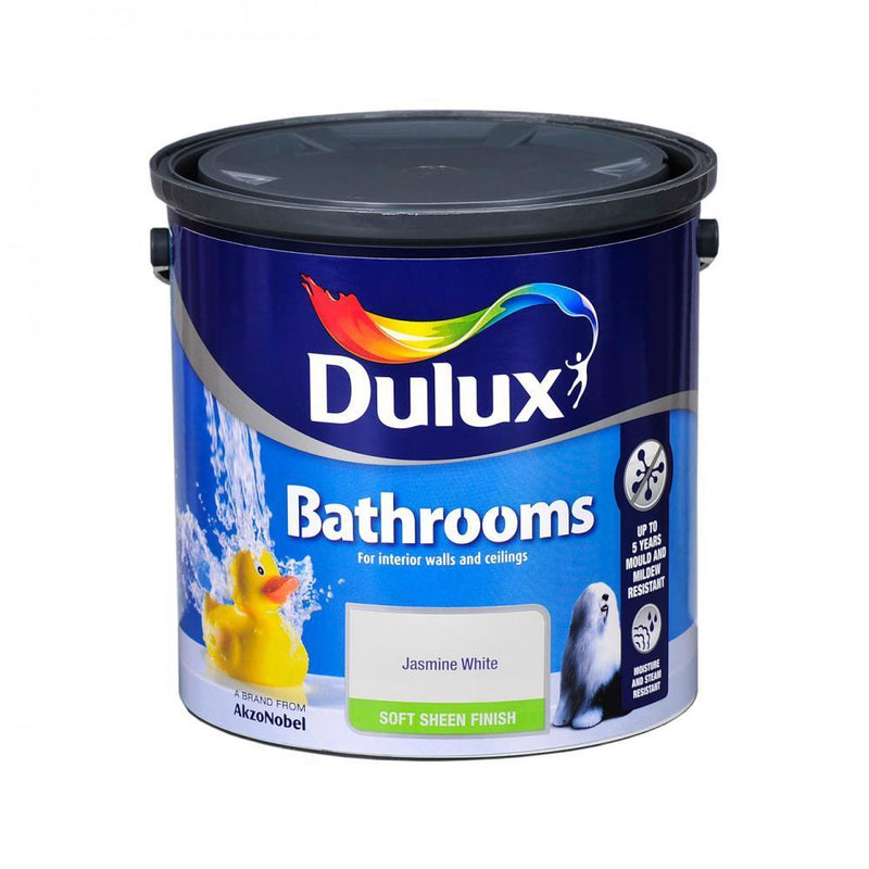 Bathroom 2.5L Jasmine White Dulux - READY MIXED - WATER BASED - Beattys of Loughrea