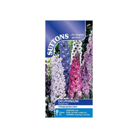 Suttons Delphinium Delight Mix 112945 - SEED VEG & FLOWER - Beattys of Loughrea