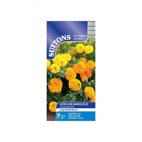 Suttons Marigold African Crackerjak Mixed 121234 - SEED VEG & FLOWER - Beattys of Loughrea