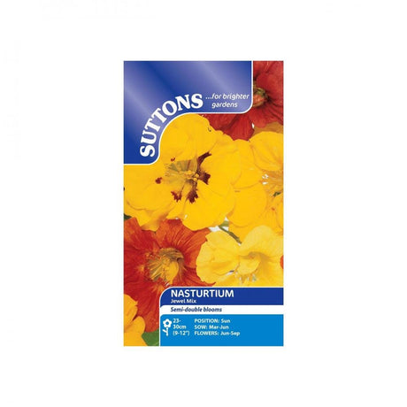 Suttons Nasturtium Jewel Mixed 123960 - SEED VEG & FLOWER - Beattys of Loughrea