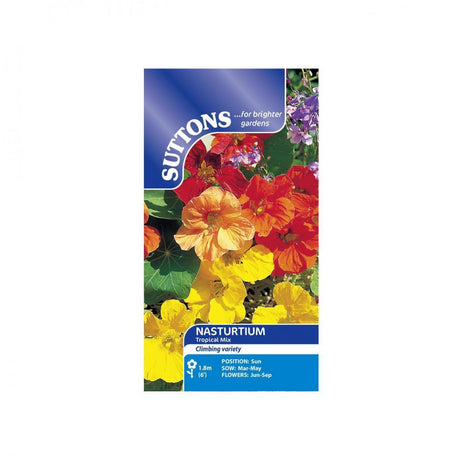 Suttons Nasturtium Tropical Tall Single Mixed 124133 - SEED VEG & FLOWER - Beattys of Loughrea