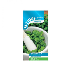 Suttons Herb Basil Sweet 164375 - SEED VEG & FLOWER - Beattys of Loughrea