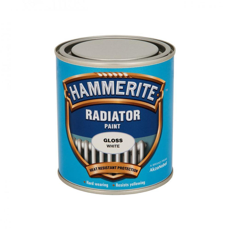 Hammerite Radiator Enamel Gloss White Paint - 500ml White - WHITES - Beattys of Loughrea