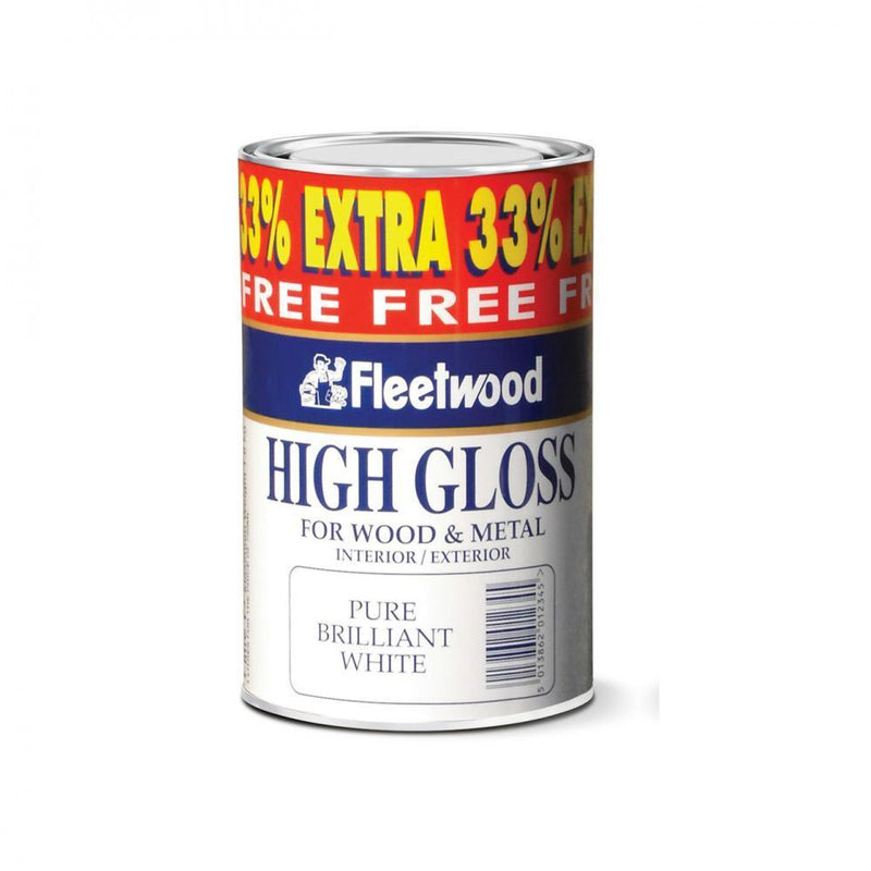 Fleetwood Traditional High Gloss Paint - 750ml + 33% Ex - WHITES - Beattys of Loughrea