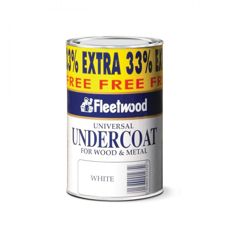 Fleetwood Traditional Undercoat Paint - 750ml + 33% Ext - WHITES - Beattys of Loughrea