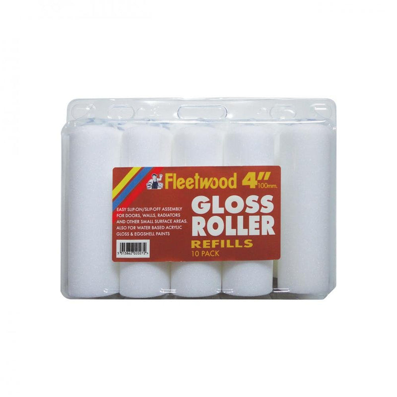 Fleetwood 4in Gloss Roller Sleeve - 10 Pack - ROLLERS/SLEEVES - Beattys of Loughrea