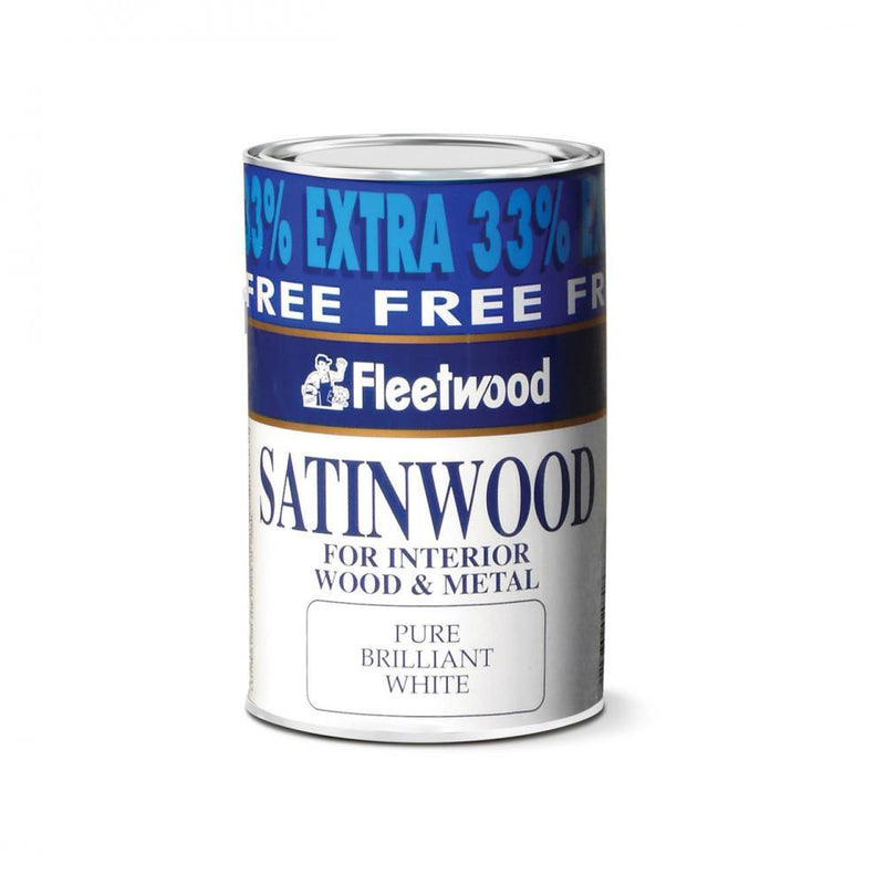Fleetwood Traditional Satinwood Paint - 750ml + 33% Ext - WHITES - Beattys of Loughrea