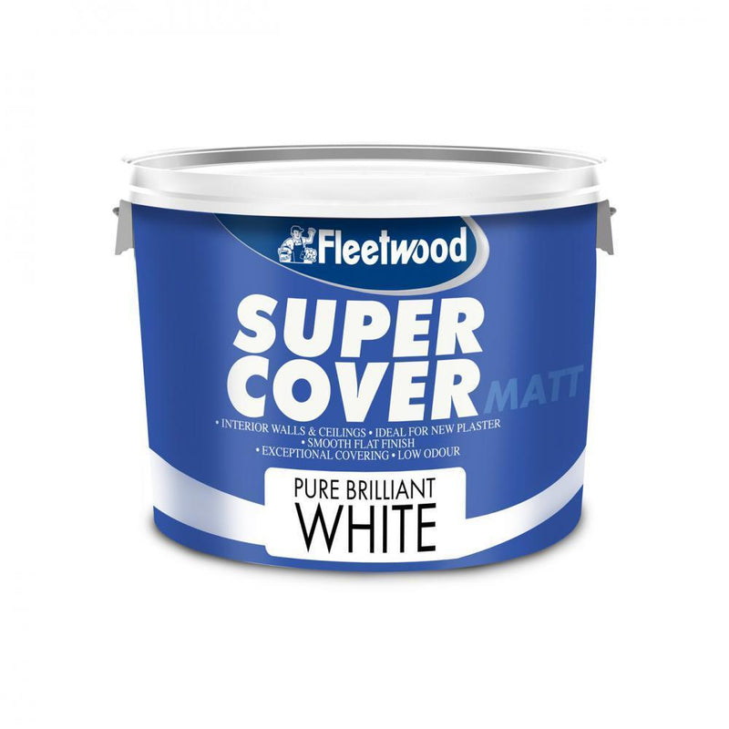 Fleetwood Super Cover Matt Pure Brilliant White Paint - WHITES - Beattys of Loughrea