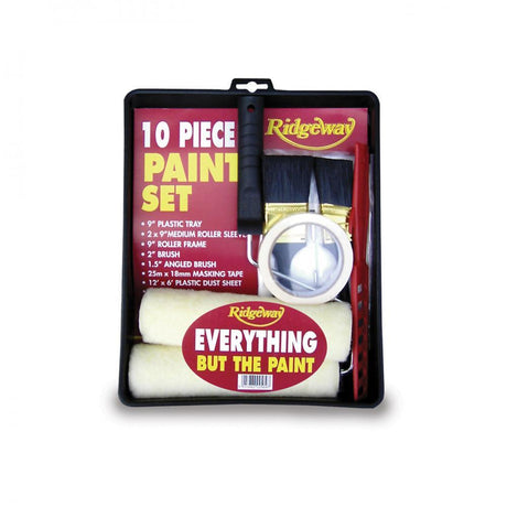 Ridgeway 10 Piece Paint Set - ROLLERS/SLEEVES - Beattys of Loughrea
