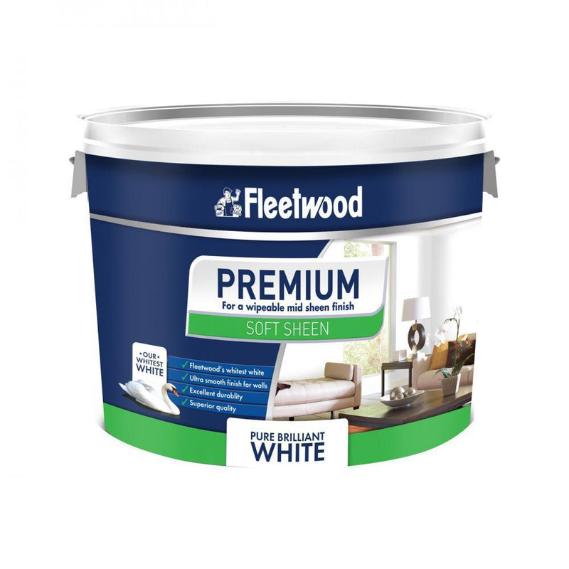 Fleetwood PRemingtonium Soft Sheen Brilliant White Paint - 10 - WHITES - Beattys of Loughrea