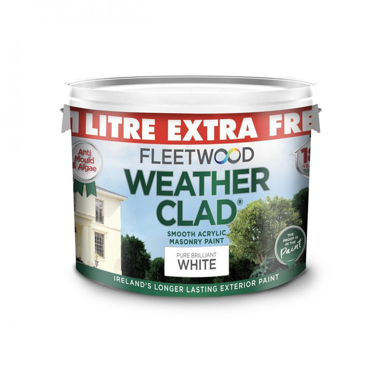 Fleetwood Weather Clad Pure Brillant White 9L + 1L Free - WHITE EXTERIOR - Beattys of Loughrea