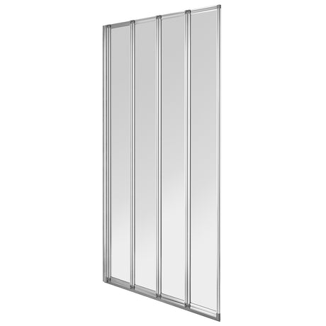 Aqualux Chrome 4 Folding Bath Screen Polished Silver BS2020 - BATH SCREENS - Beattys of Loughrea