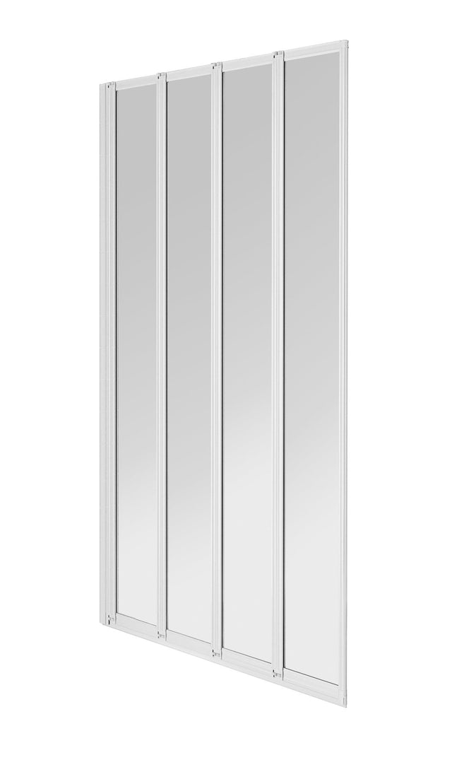 Aqualux White 4 Folding Bath Screen White BS2020 - BATH SCREENS - Beattys of Loughrea